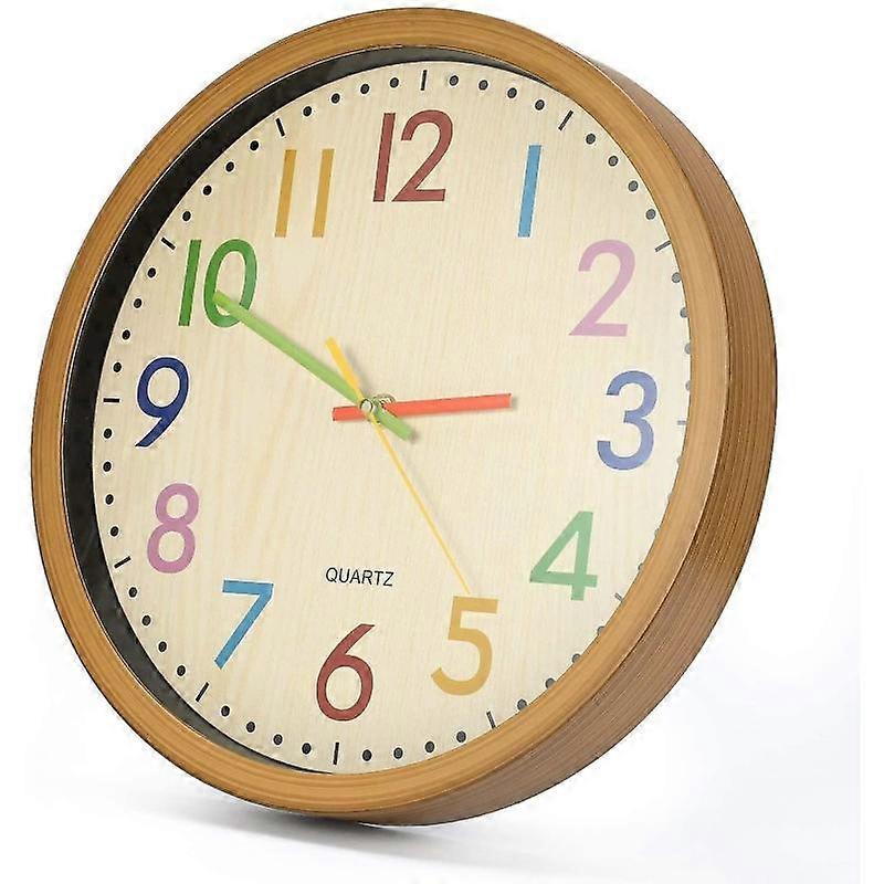 Kids Wall Clock, 12"/30cm Kids Wall Clock with Silent