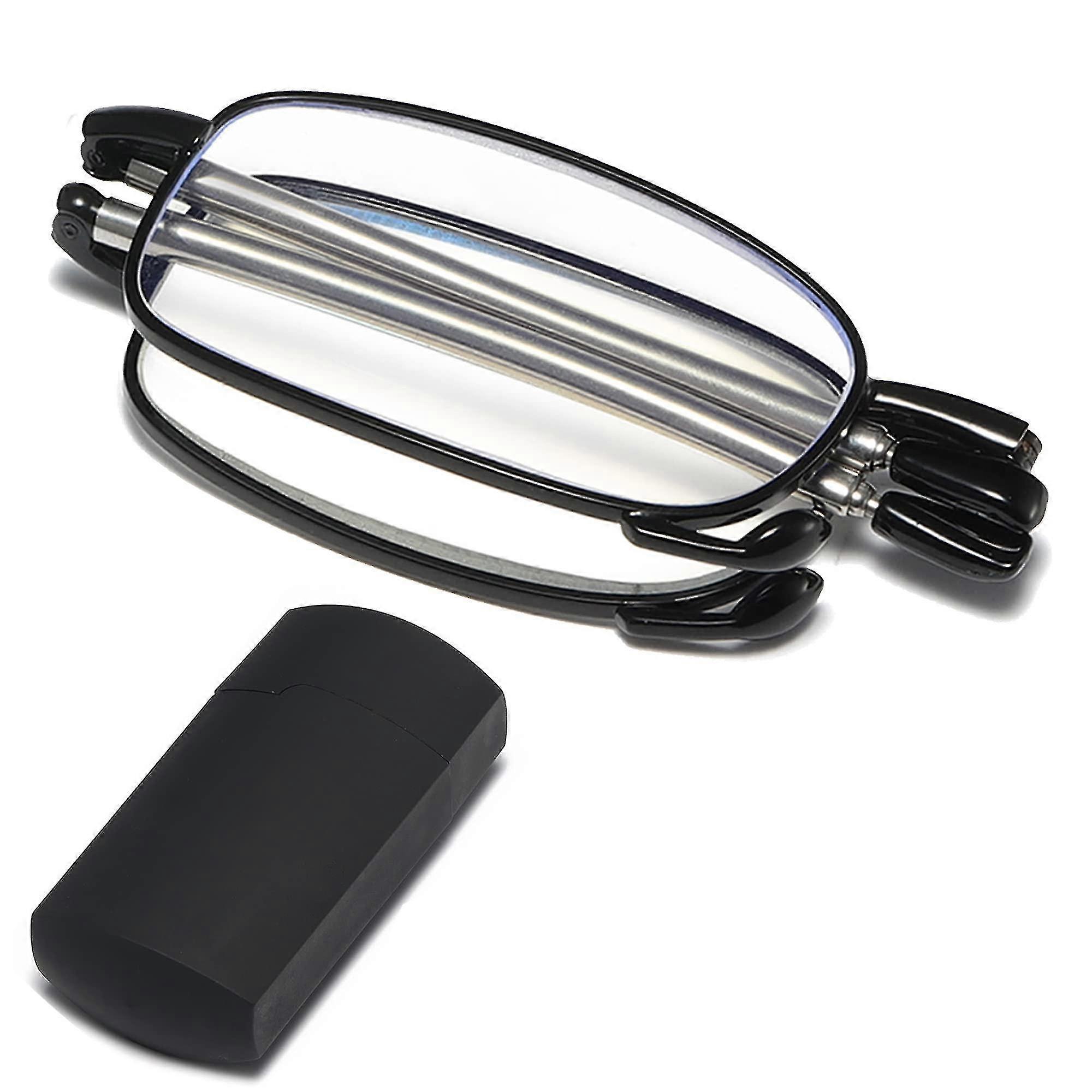 Folding Reading Glasses With Mini Flip Top Carrying Case For Fashion Men And Women Rotation Eyeglass