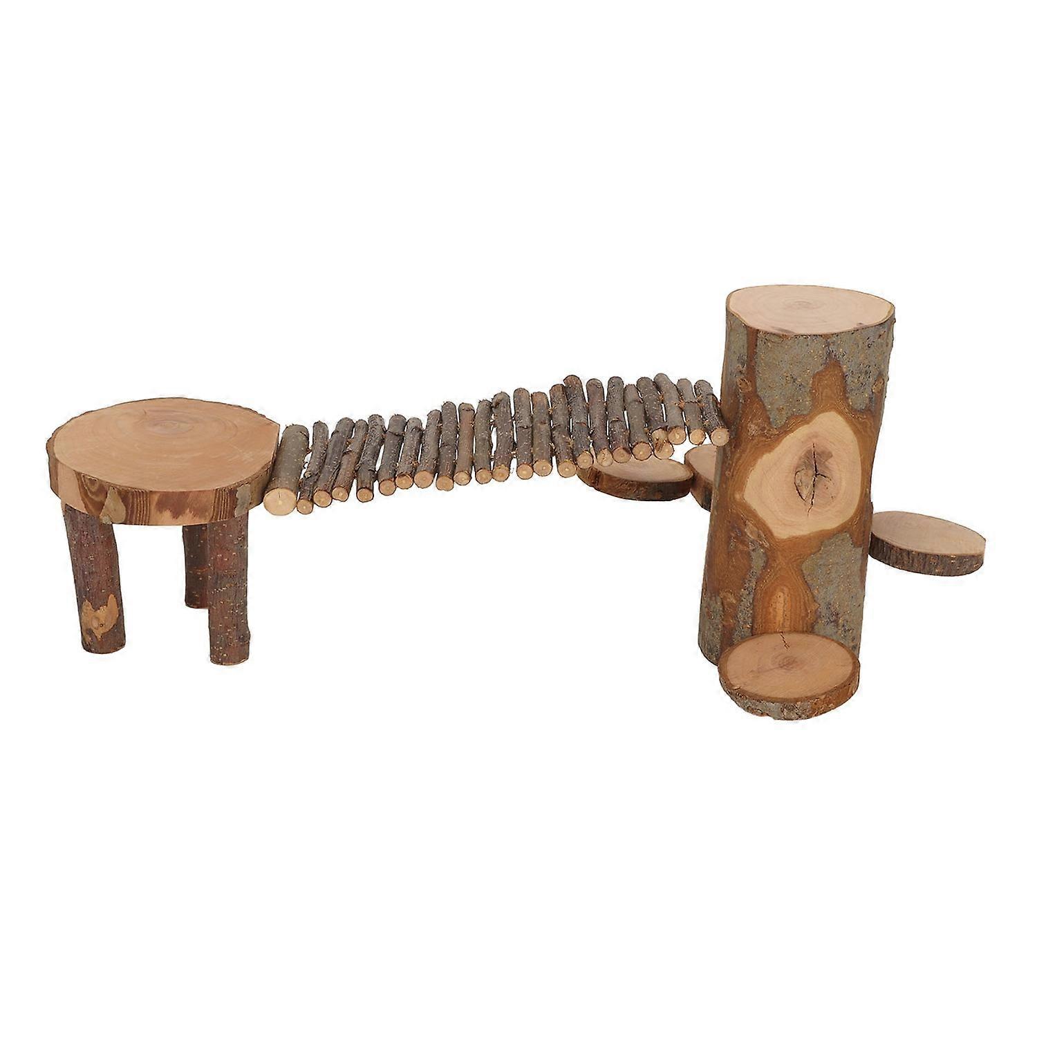 Wooden Hamster Platform Toy Safe Apple Wood Chinchilla Activity Playground Stand Ladder for Playing 