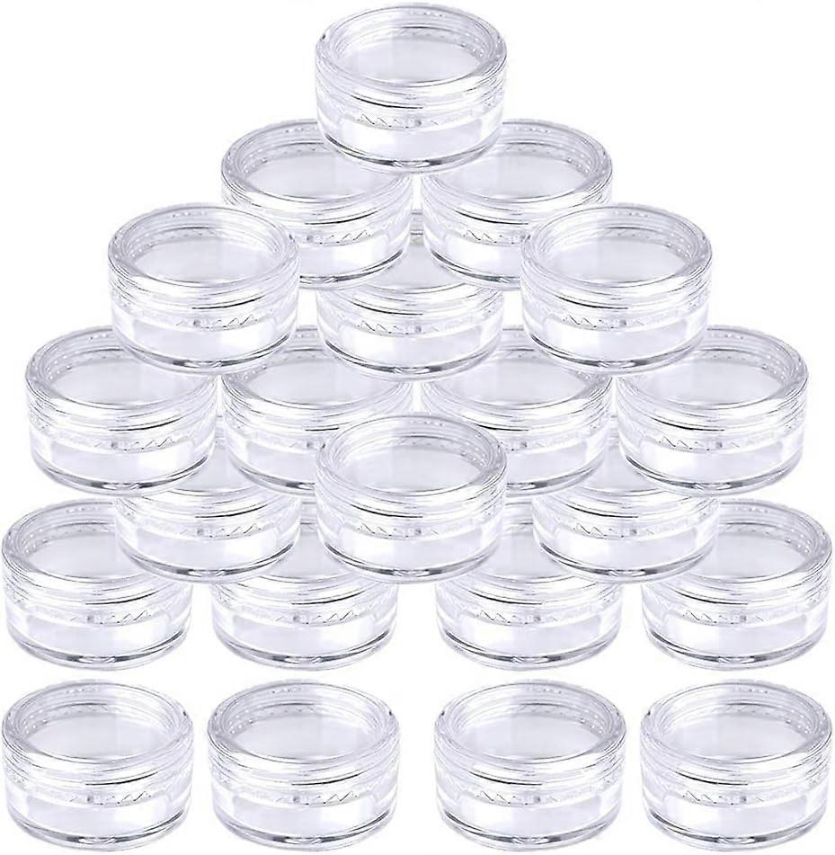 50pcs Empty Plastic Cosmetic Jars 5ml Sample Containers Bottles with Clear Lids