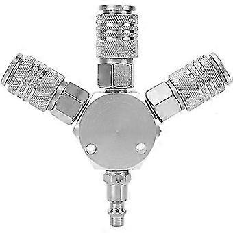3 Ways Air Hose Manifold Pneumatic Coupler Connector Adapter