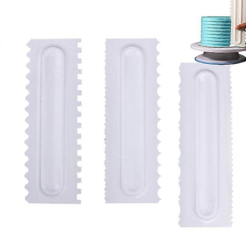 3pcs Cake Scraper, Cake Straightener, Pastry Cake Icing Decorating Comb, Cake Edge Pastry Store Design Baking Tools