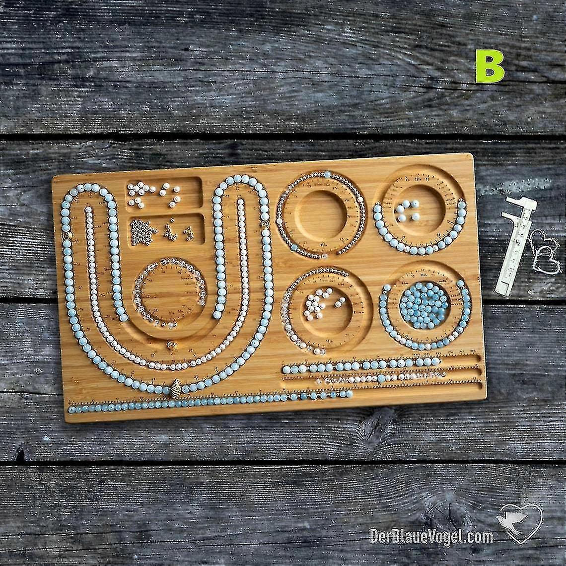 木製の安定したビーズボードジュエリーストリングビーズオーガナイザートレイDIY作成ブレスレットネックレスクラフト用品ツール