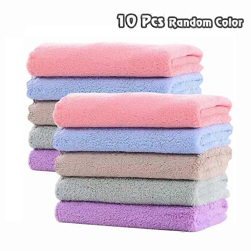 10/20pcs, Dishwashing Towel, Super Absorbent Coral Fleece Dish Cloths, Non-stick Oil Dish Cloth, Soft Wipe Cleaning Rags For Home Kitchen Household Su