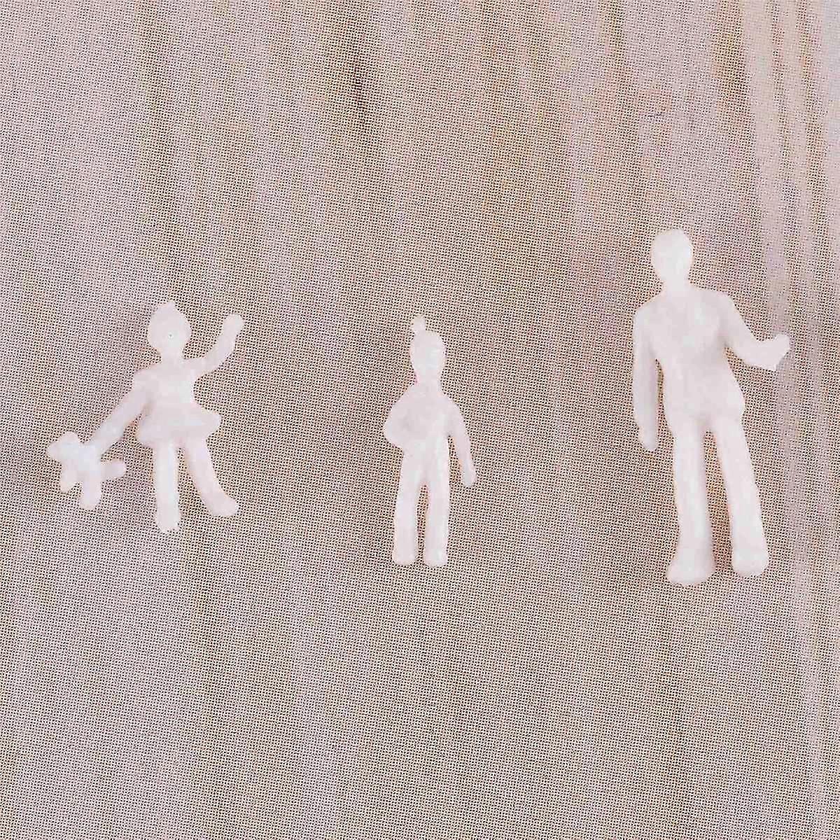 100pcs Ho Scale 1:100 White Model People Unpainted Figures