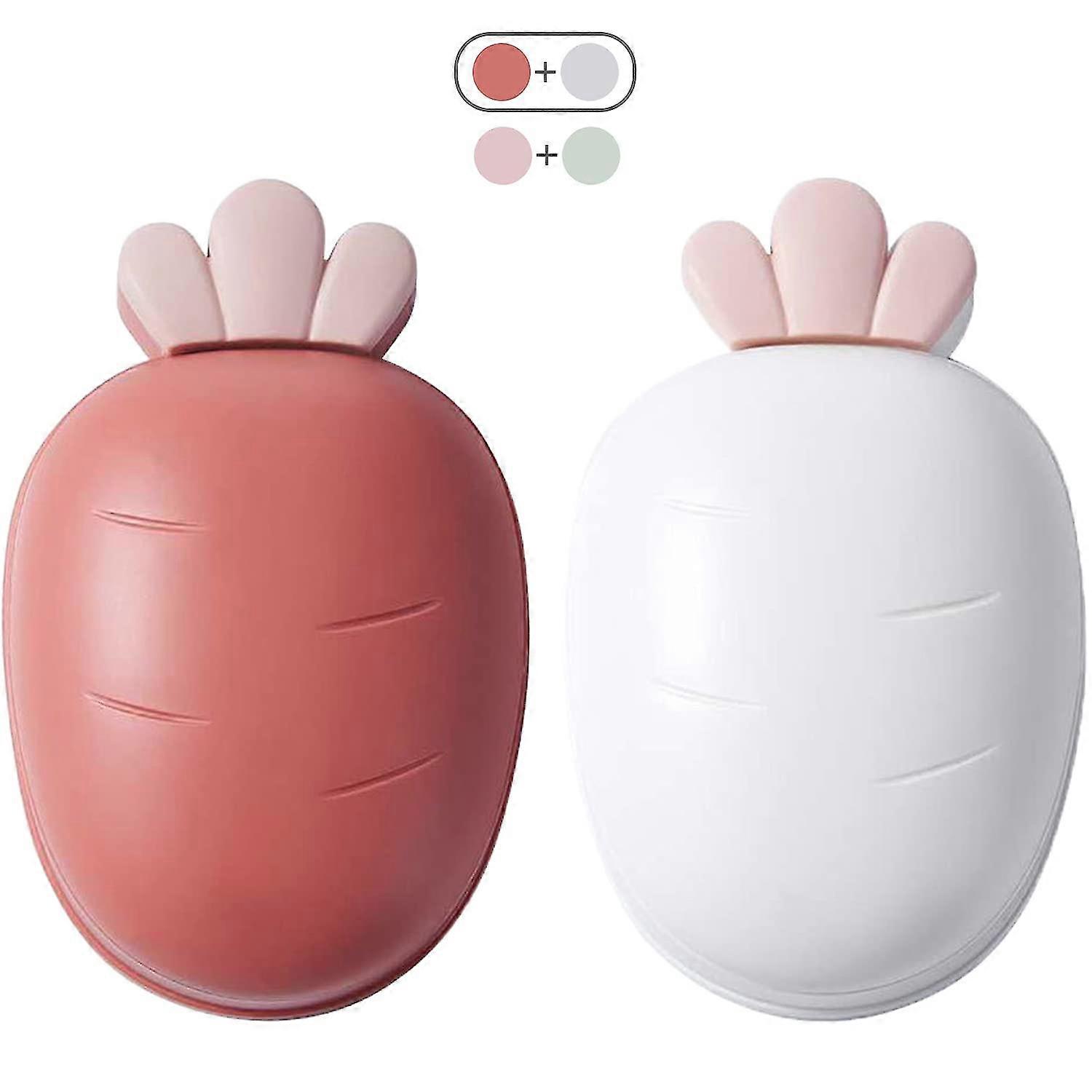 2 Pcs Soap Tray Soap Case, Container Soap Dish Carrot-shape Plastic Soap Holder Soap Dish Drainage For Family Shower Bathroom-c