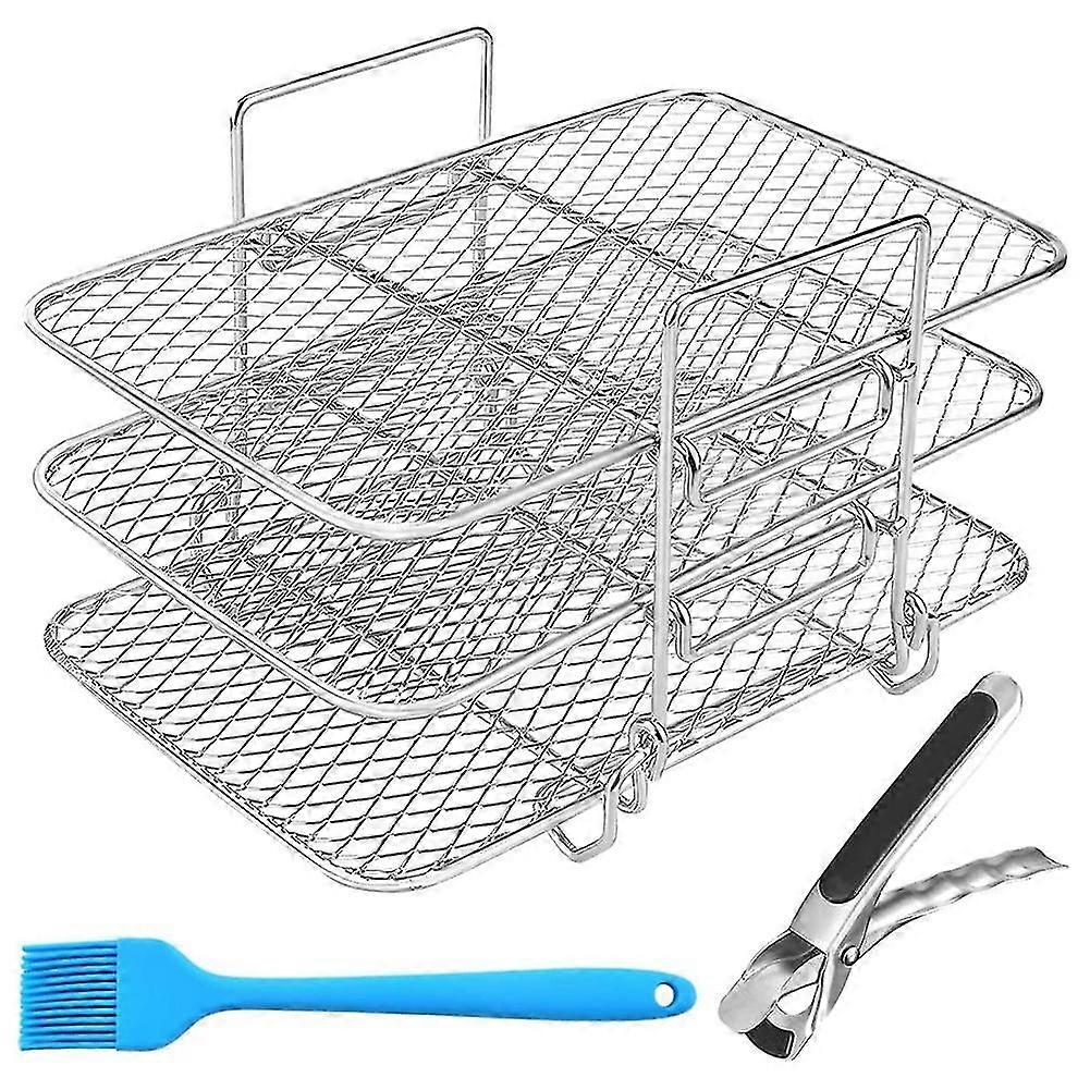 Rack Compatible For Ninja Foodi Dual Stand 304 Stainless Steel Dehydrator Rack 3-layer Dehydrator