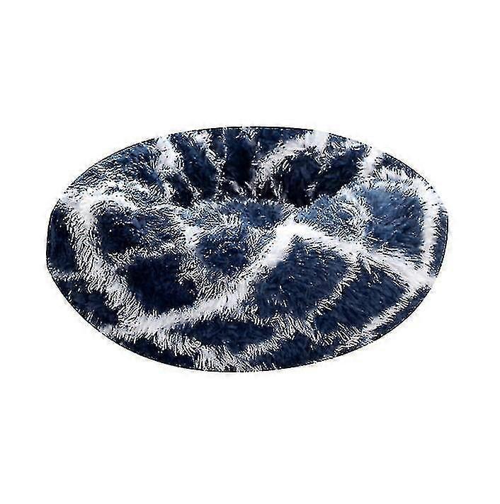 Super Soft Navy Blue Round Dog Bed 60cm