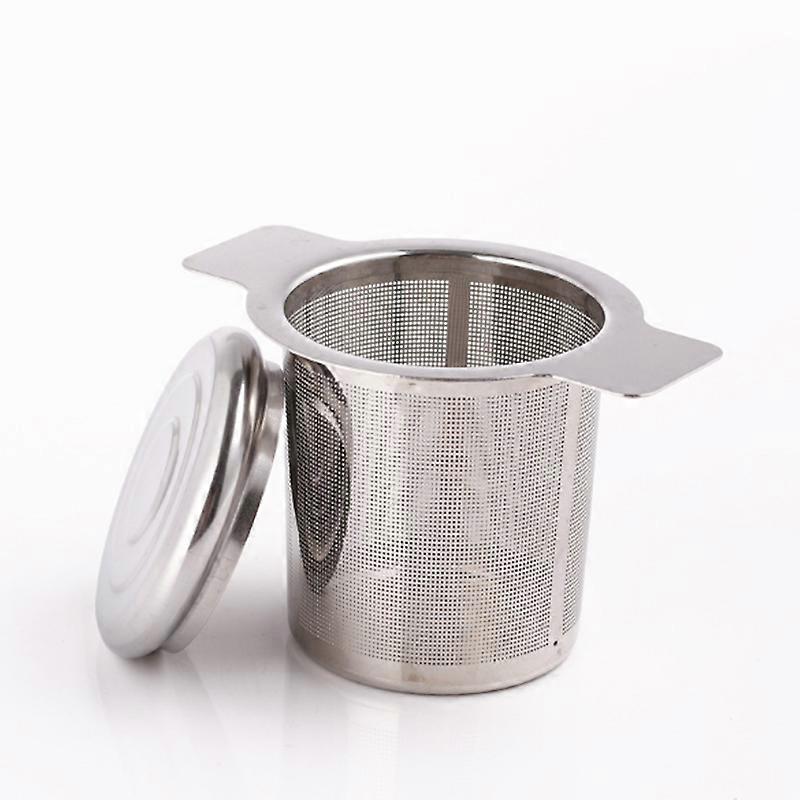 coffee filter funnel grid binaural coffee leak tea leak filter with cover & handle mesh leak 304 stainless steel