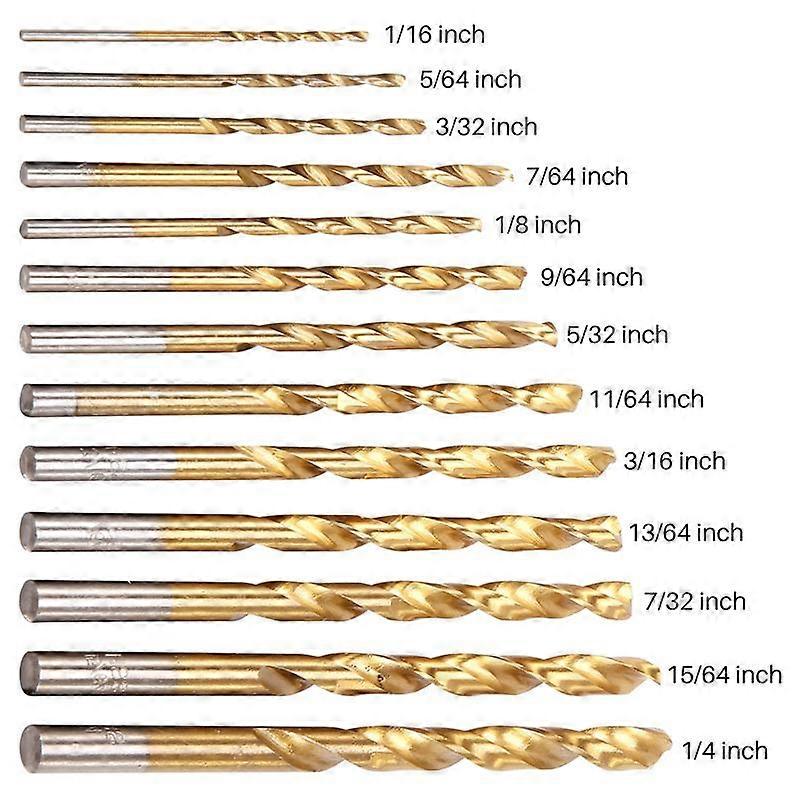 13Pcs Left Handed Drill Bit Set Extractor Drill Bits for Tools Accessories with Titanium Nitride Co
