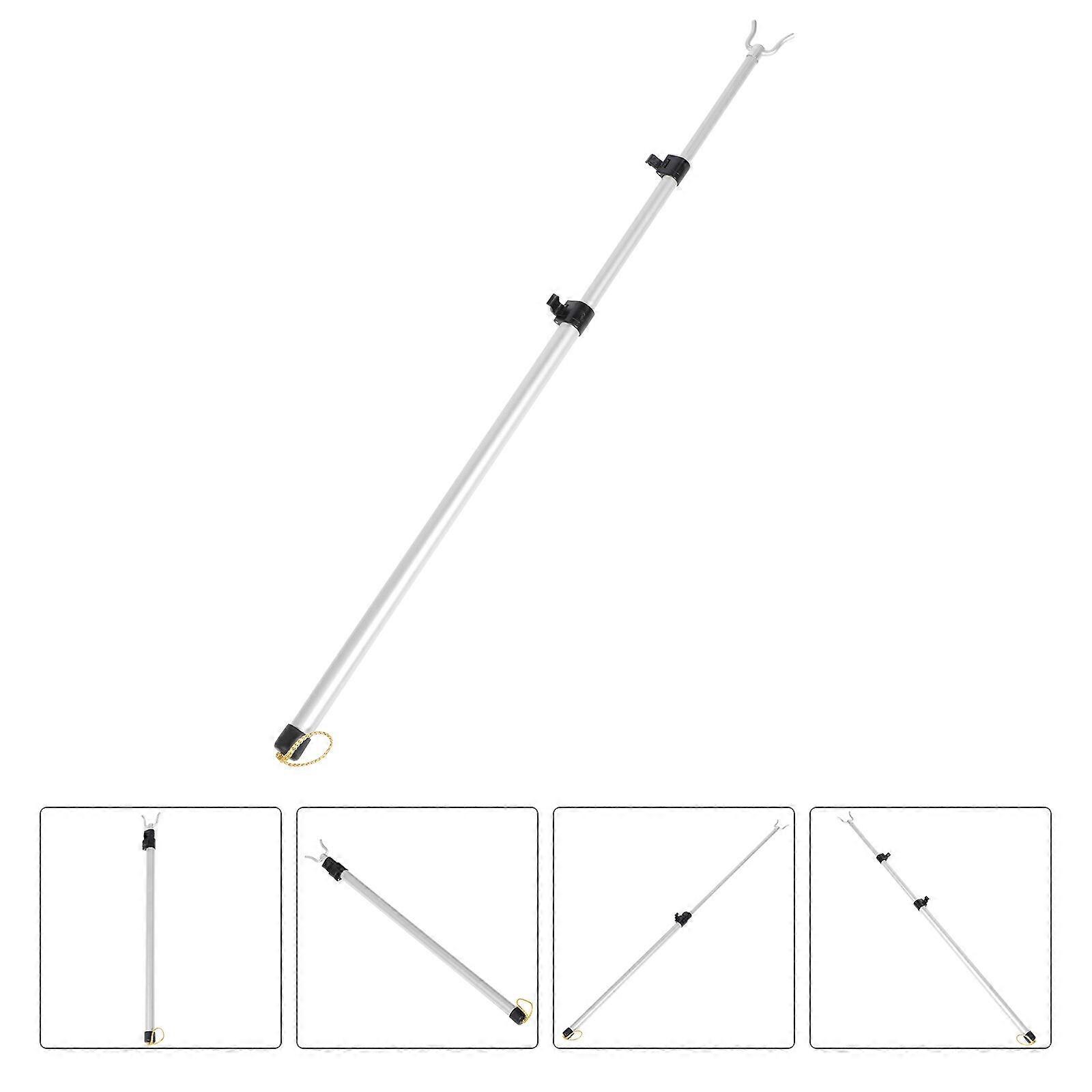 1PC Retractable Clothesline Pole Closet Hook Pole Adjustable Closet Pole Hook