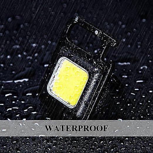 2 small flashlights (500mA), 500 lumen rechargeable keychain flashlight, mini flashlight, portable pocket light with folding stand, bottle opener, and