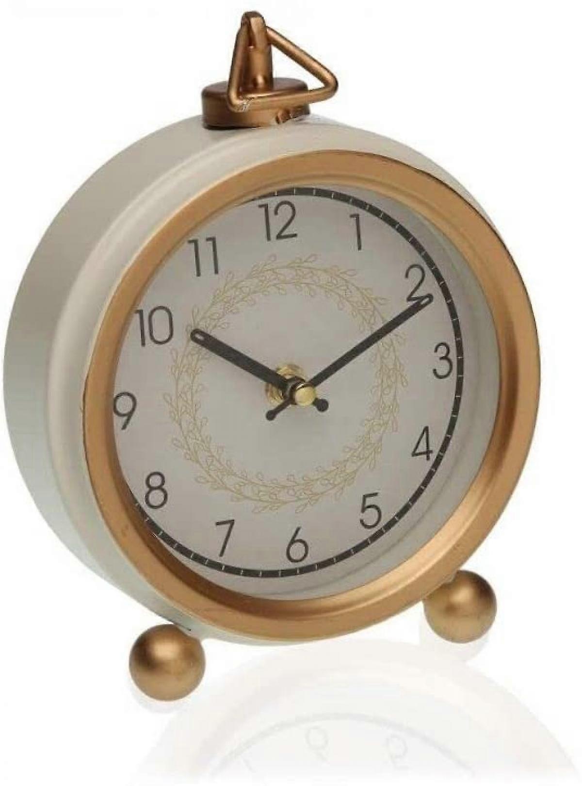 Masa saati, altn, beyaz, metal