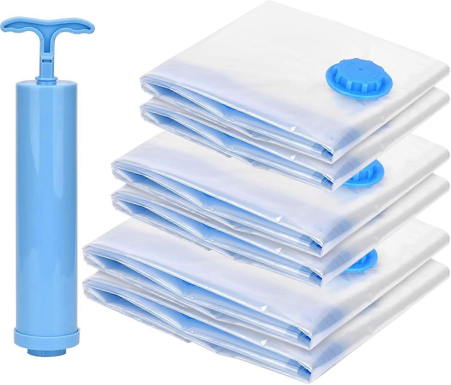 Vacuum Compressed Storage Bags, 6-pack Different Sizes with Hand Pump - Save 80%