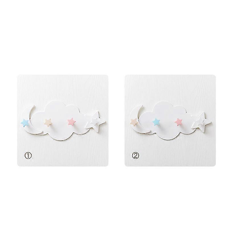 Cartoon Clouds Powerful Adhesive Hook 2 Pieces Pack 4 Hooks)