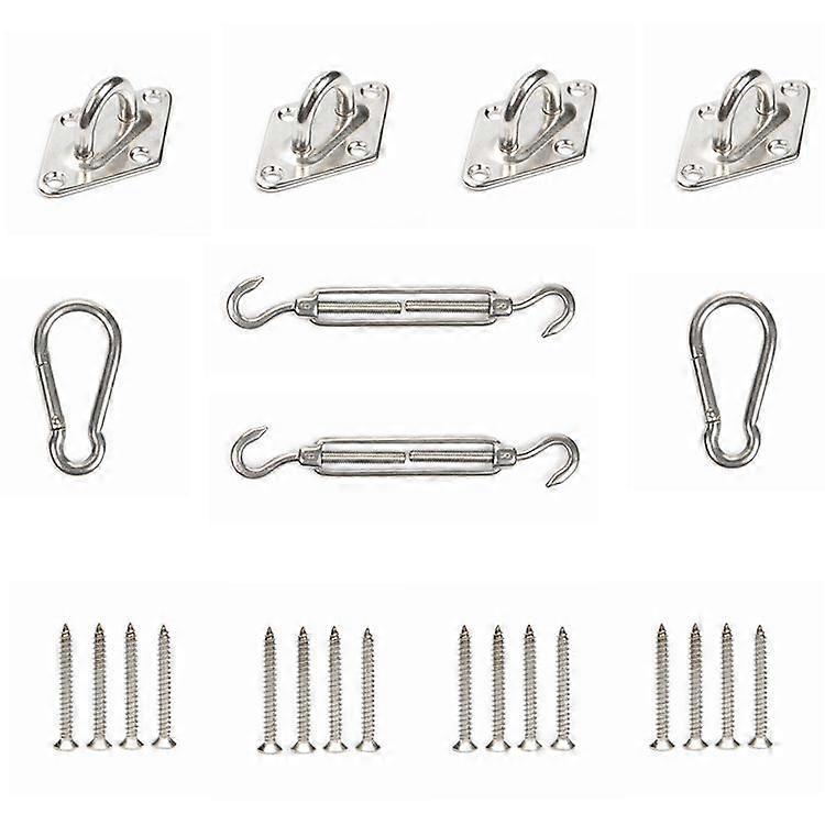 Heavy Duty Shade Sail Fixing Kit, 304 Stainless Steel Awning Fixing Kit for Triangle and Square, Accessories Kit