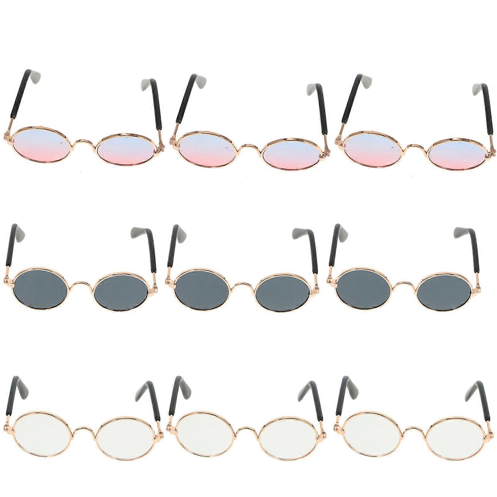 9Pcs schöne Puppenfigur Brille stilvolle Puppenbrille Requisiten entzückende Figur Brille
