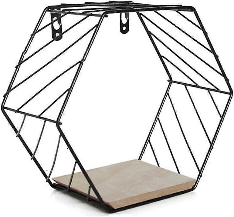 Hexagon Grid Shelves - Creative Metal Wall Shelf for Home Decor