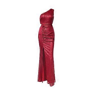 Sequin Evening Dress One Shoulder Sleeveless Maxi Dress V-Neck Backless  Sexy Tight Dresses | Fruugo UK