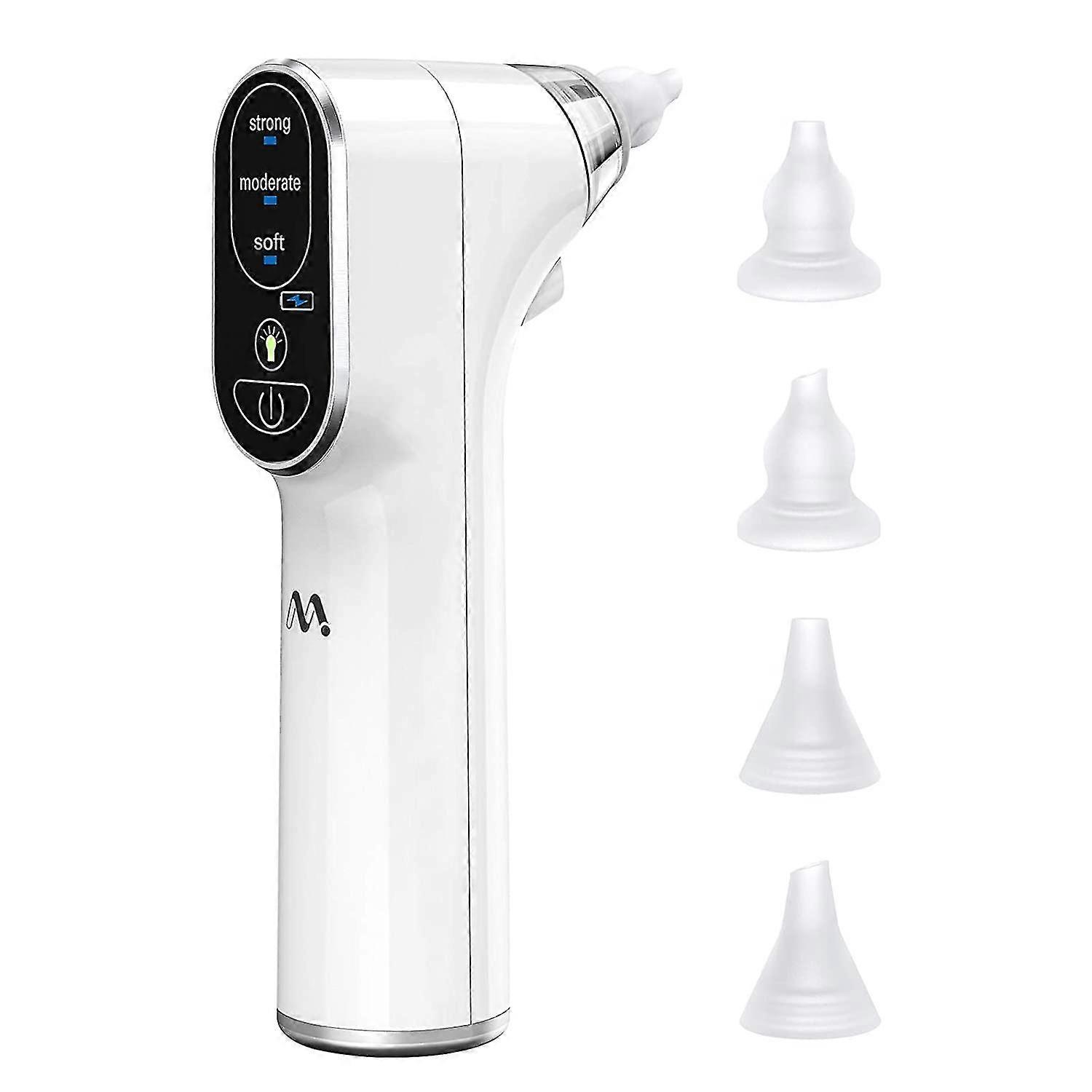 Nasal Aspirator For Baby Nose Cleaner With 3 Adjustable Suction Levels And 4 Silicone Tips, Electric Snot Sucker With Warm Light For Newborns And Todd