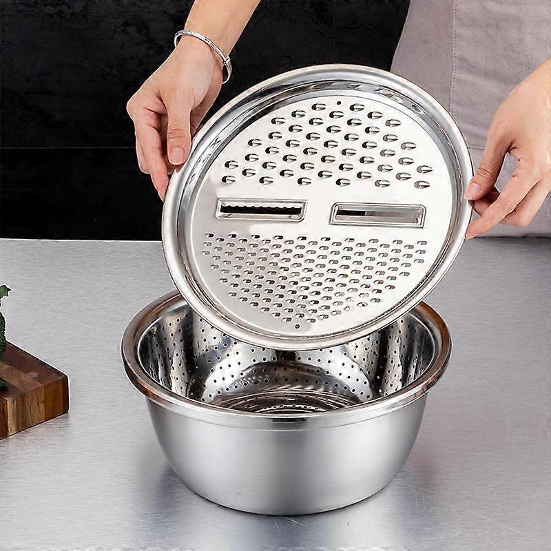 Stainless Steel Strainer And Mixing Bowl Set Stackable Bowls Set 26cm