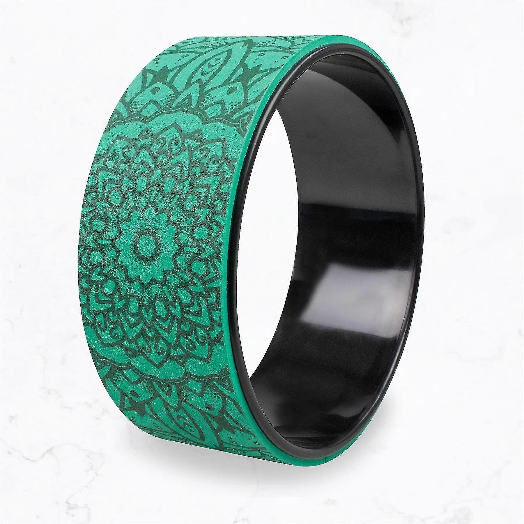 Myga Yoga Wheel - Τροχός ευθυγράμμισης PU για βασική άσκηση, κάμψη πλάτης, στάσεις γιόγκα, πιλάτες και γυμναστική - τυρκουάζ μάνταλα