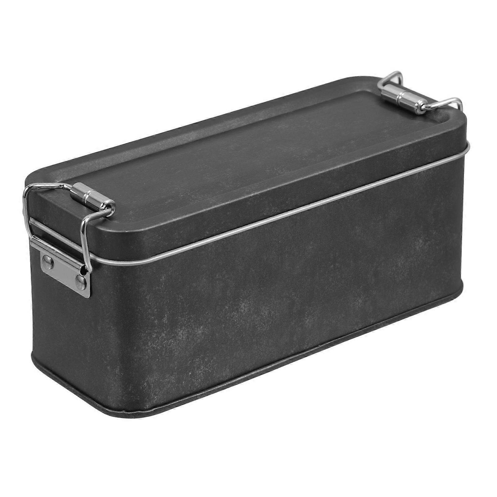 Tinplate Case With Lid Tin Storage Box Cookies Packing Box Metal Biscuit Container Multi-use Biscuit Case Sturdy Candy Case With Lid