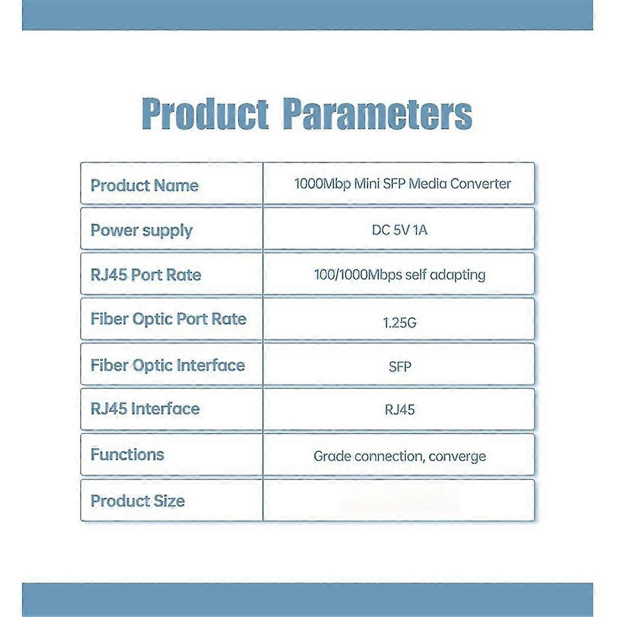 RJ45 ギガビット光ファイバトランシーバ SFP シングルモードシングルファイバ 1.25g 100/1000m 光ファイバトランシーバ US プラグ