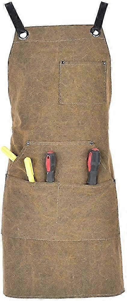 Work Apron Unisex Heavy Duty Carpenter Apron Tool Apron with Tool Pocket Slots