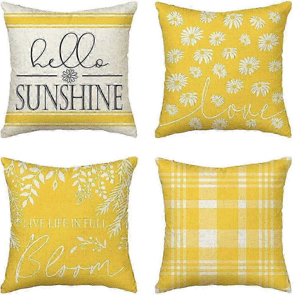 Spring Throw Pillow Covers 18x18 4 Live Life In Full Bloom Cushion Case Spring Decorations For Couc