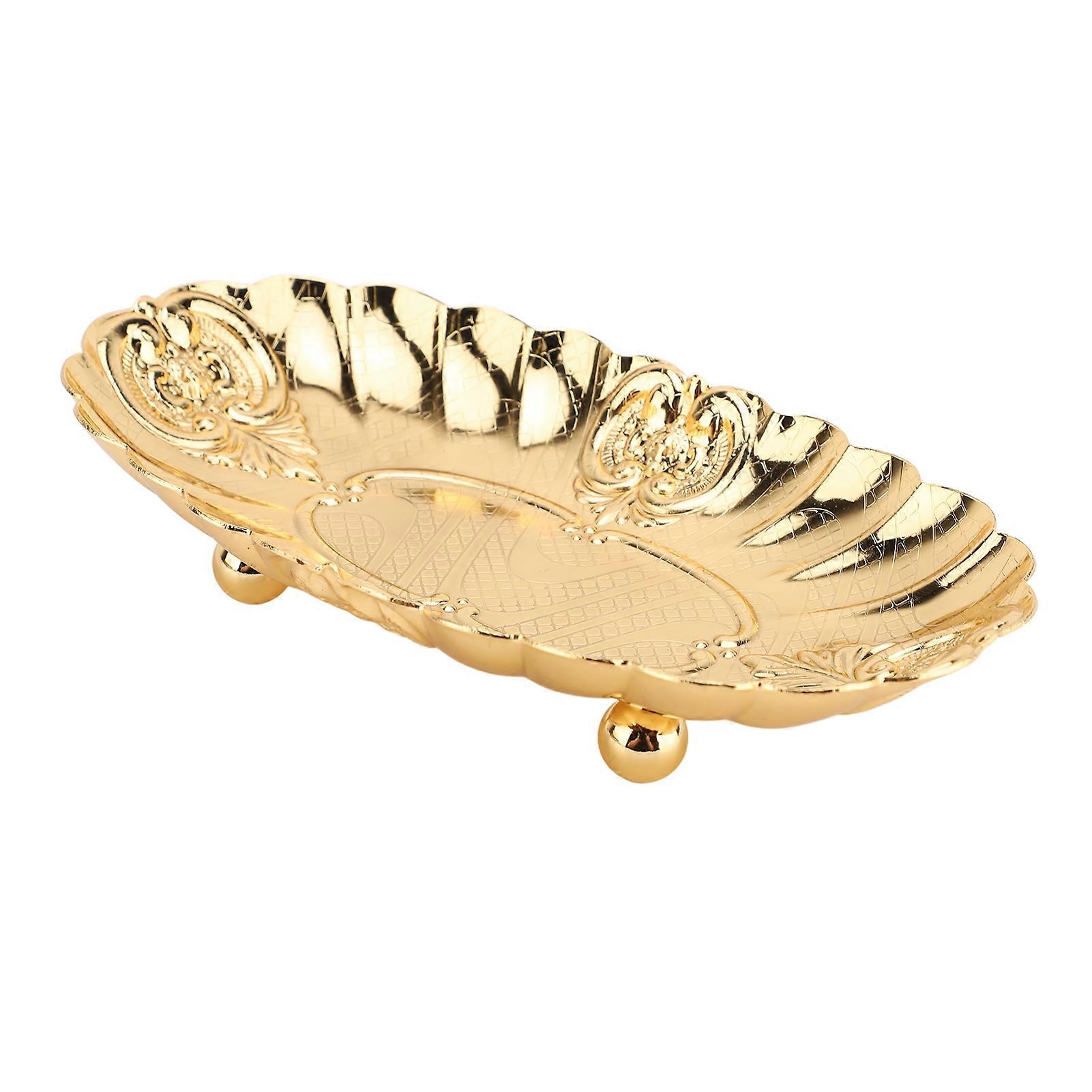 フルーツ、スナック、ディナー、ペストリー用の小さな金属製の楕円形のトレイ - S(15.2x8.8x3.1cm)