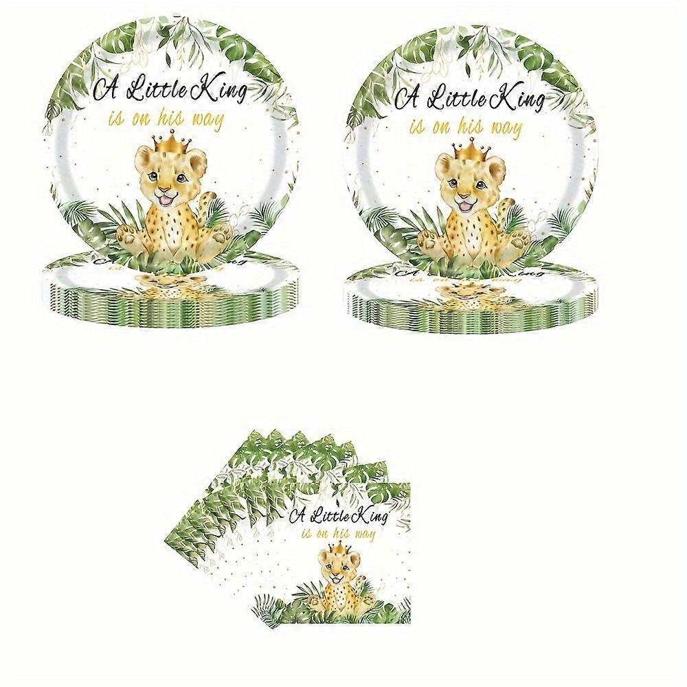 Aslan tema parti malzemeleri mutlu yıllar sofra tek kullanımlık doğum günü tabağı kağıt havlu lamine olmayan süreç