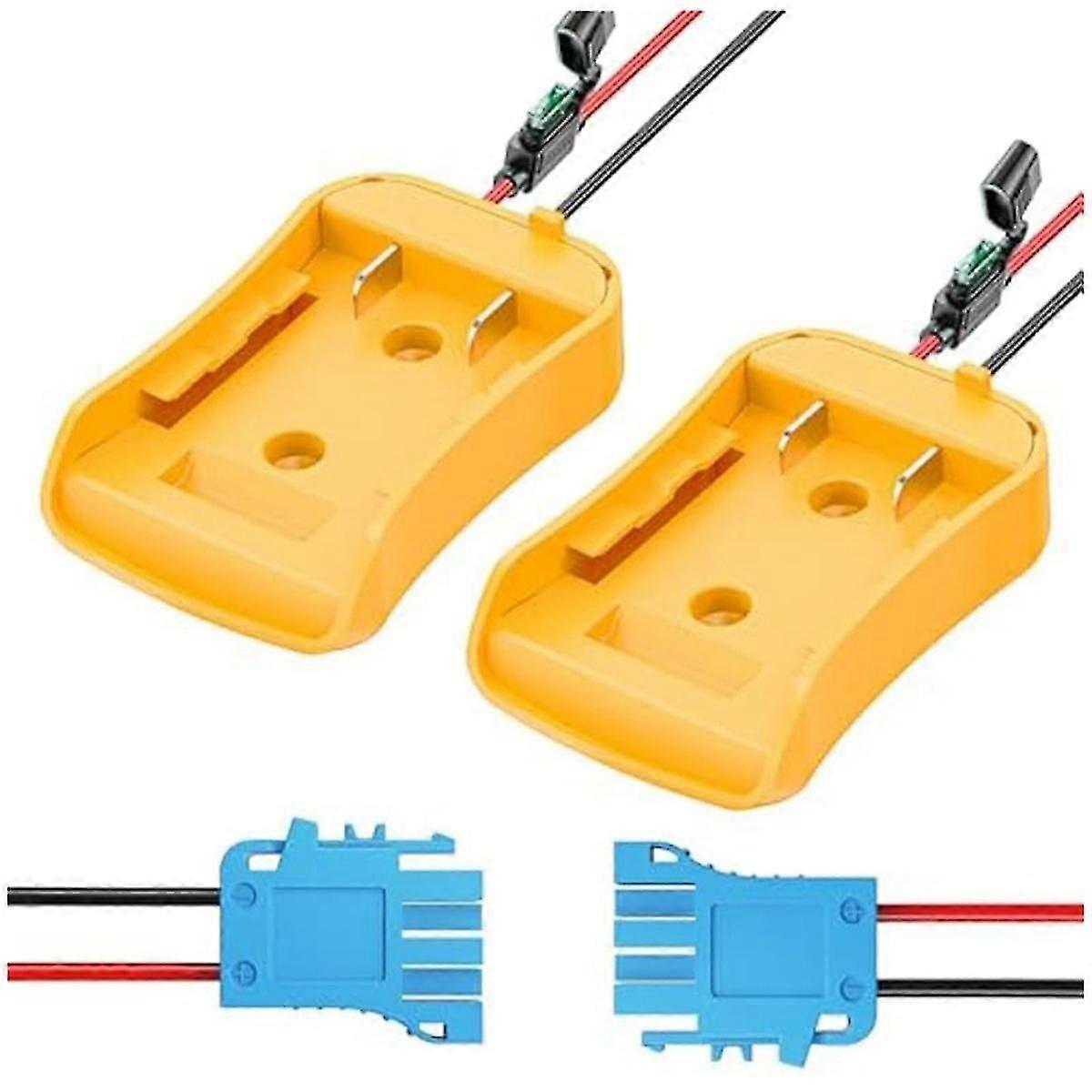 2pcs Power Wheel Adapter For 20v Lithium Battery,battery Adapter With Wire Harness Connector,dc Power Adapter Conversion