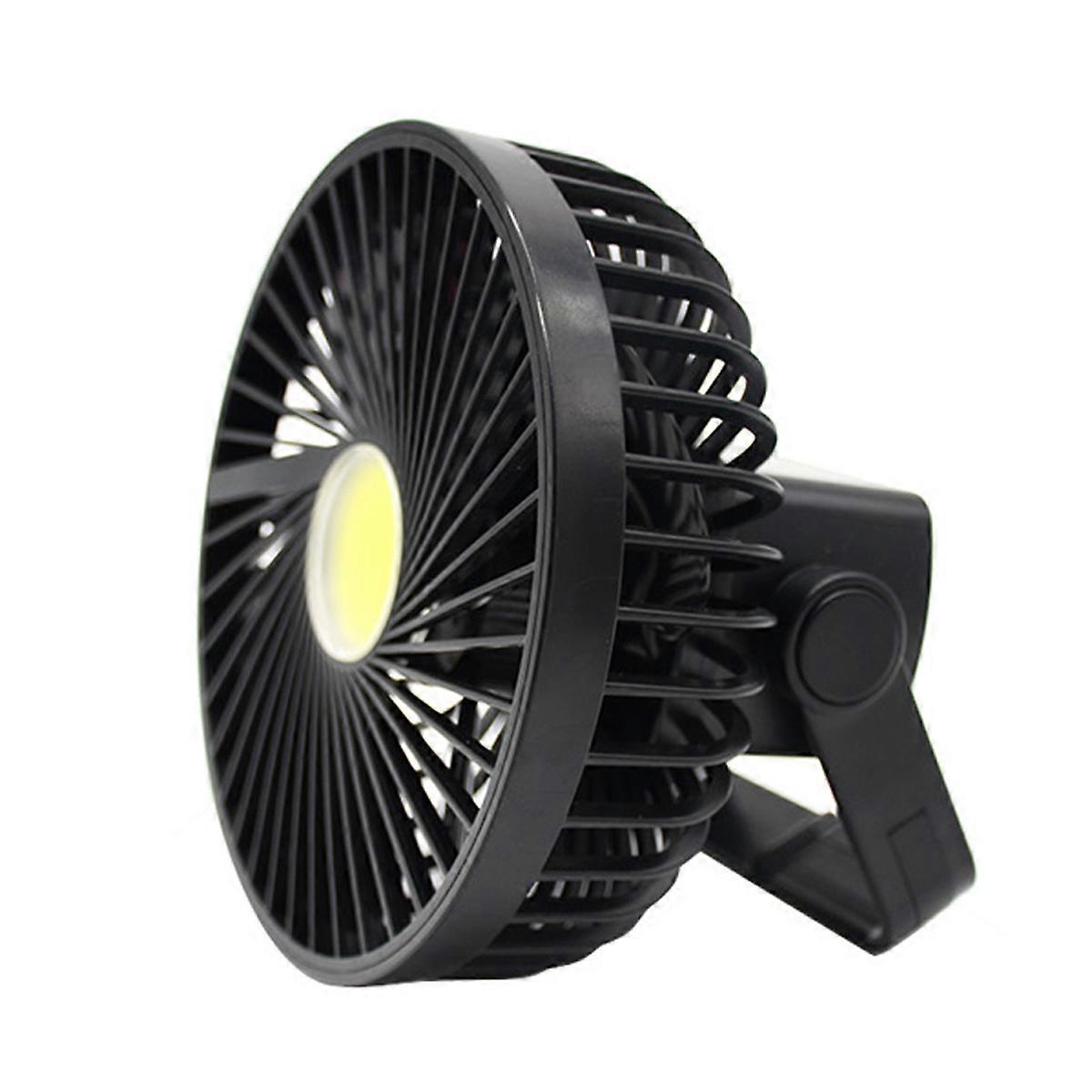 Camping Fan with LED Lantern, Rechargeable Fan with Hang Hook, Portable Camp Tent Fan, USB Table Fan with Light for Outages Hurricane Emergency