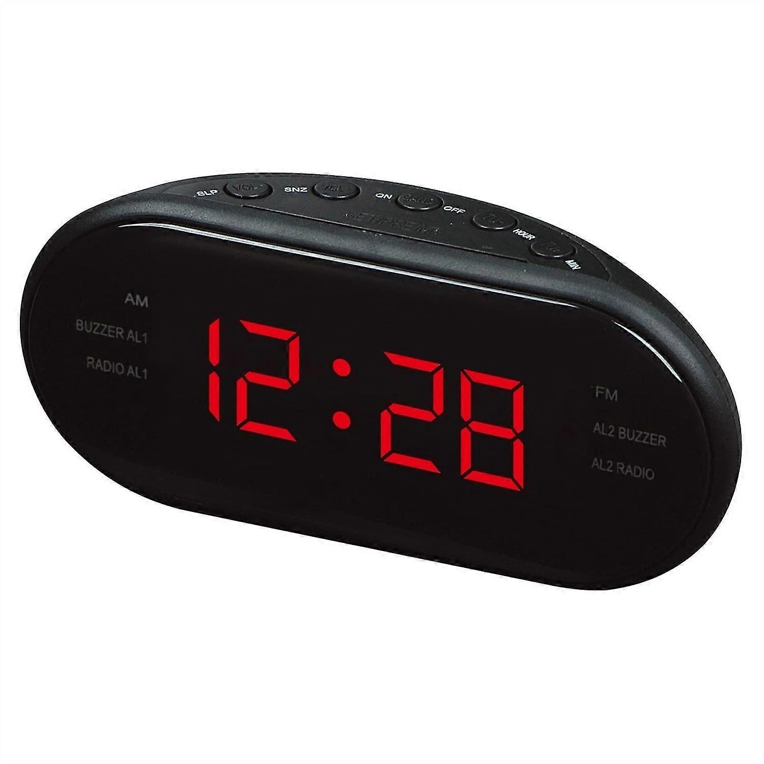 LED Display Radio Alarm Clock FM/AM Functional Clock Radio with Sleep and Snooze Wake-up Radio/Suita