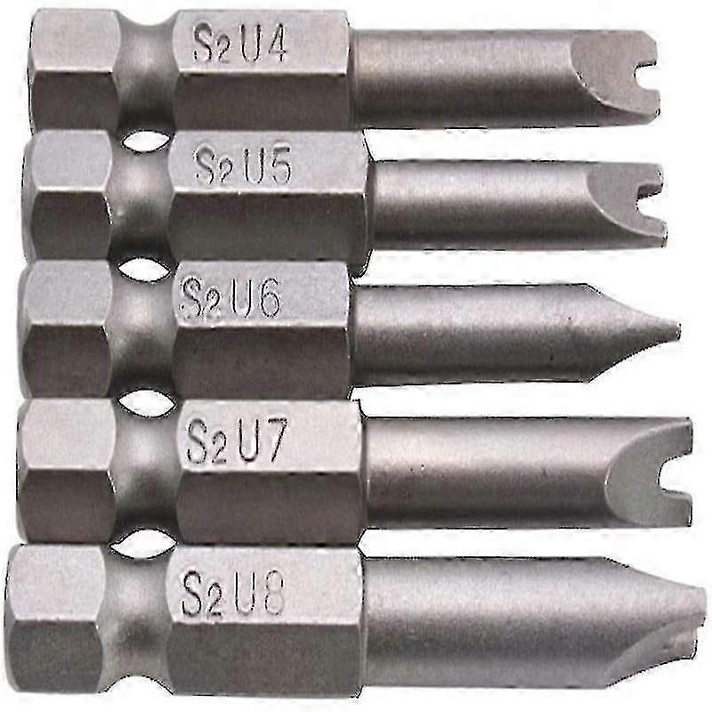 unique U-shaped Batch Head Screwdriver Opening Batch Head Magnetic Special-shaped Batch Head Door Type Hand Drill 5pc Z