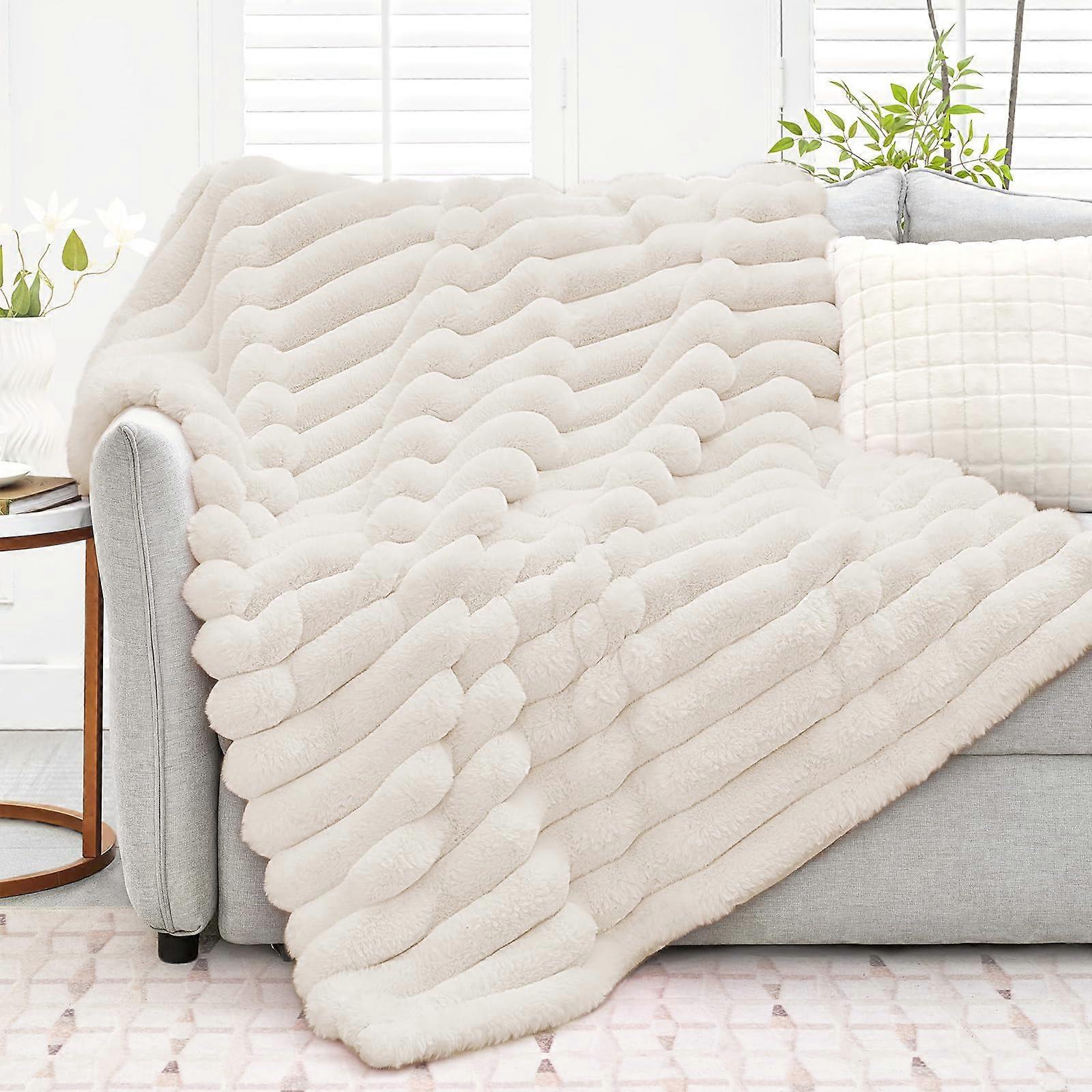 Faux plush blanket