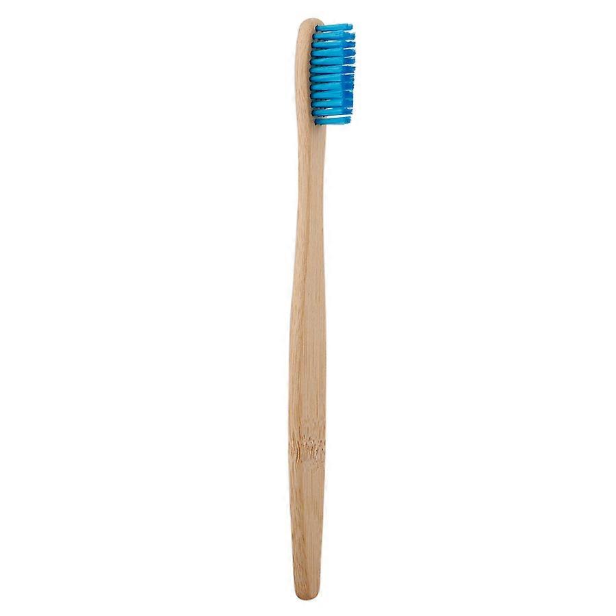 Bamboo Toothbrushes for Adults, 10-Pack, Medium Bristles, Blue, Eco-Friendly