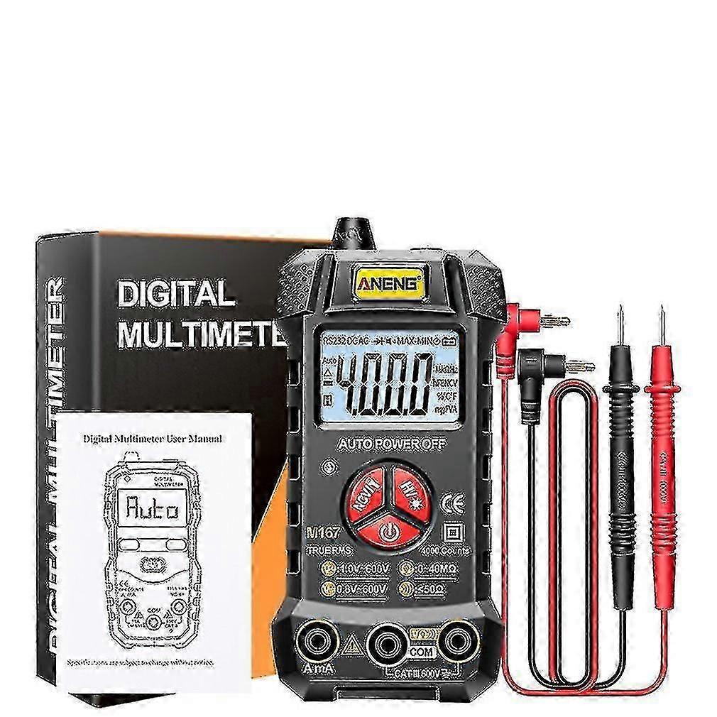 Aneng M167 Digital Mini Multimeter Ac/dc Electrical Instruments Tester Auto Multimetro True Rms Transistor Ncv Multi Meter