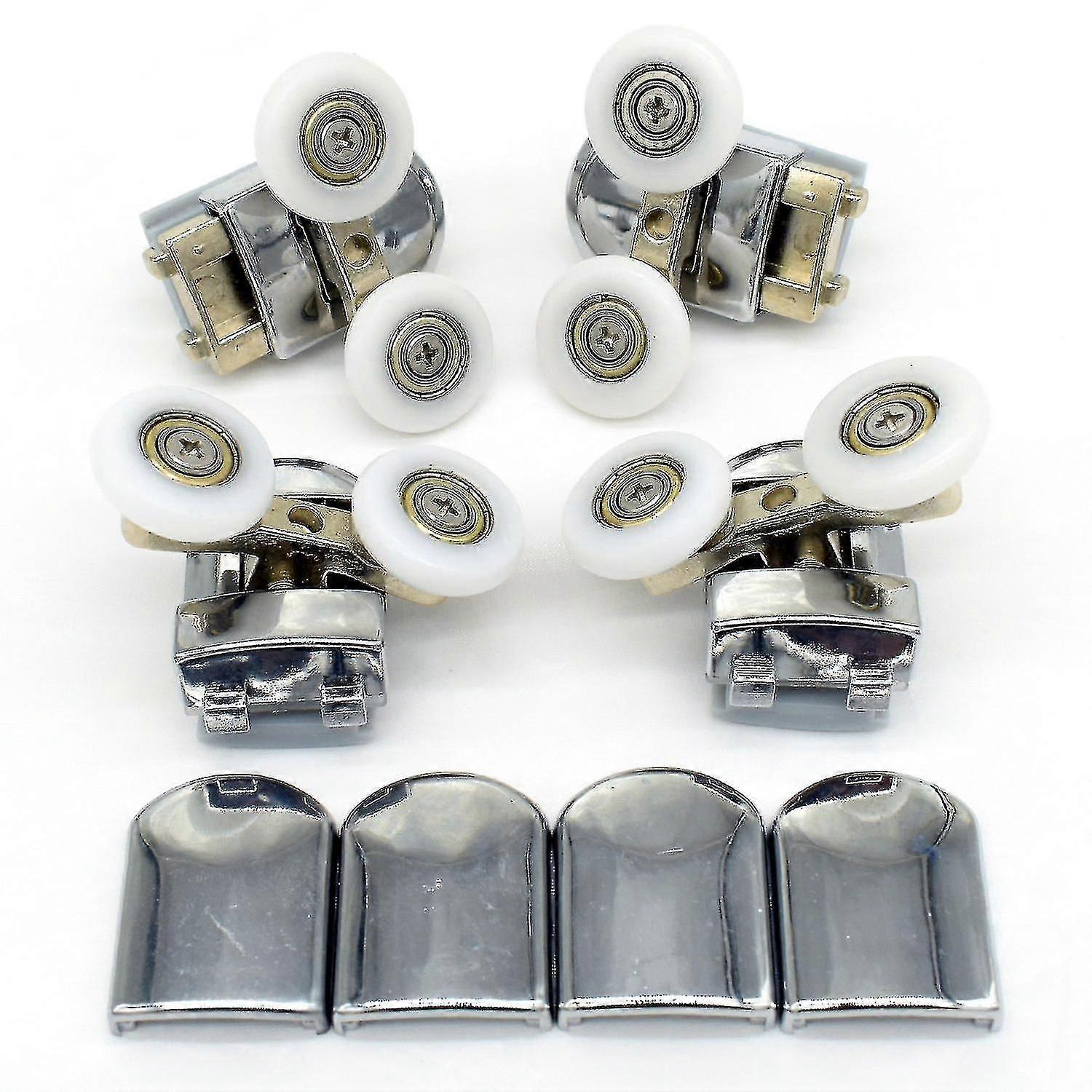 Set med 4 Twin Dusch Dörr Rullar Löpare Hjul Remskivor 23mm Hjuldiameter Topp Botten Badrum Byte Parts_Gift Av G