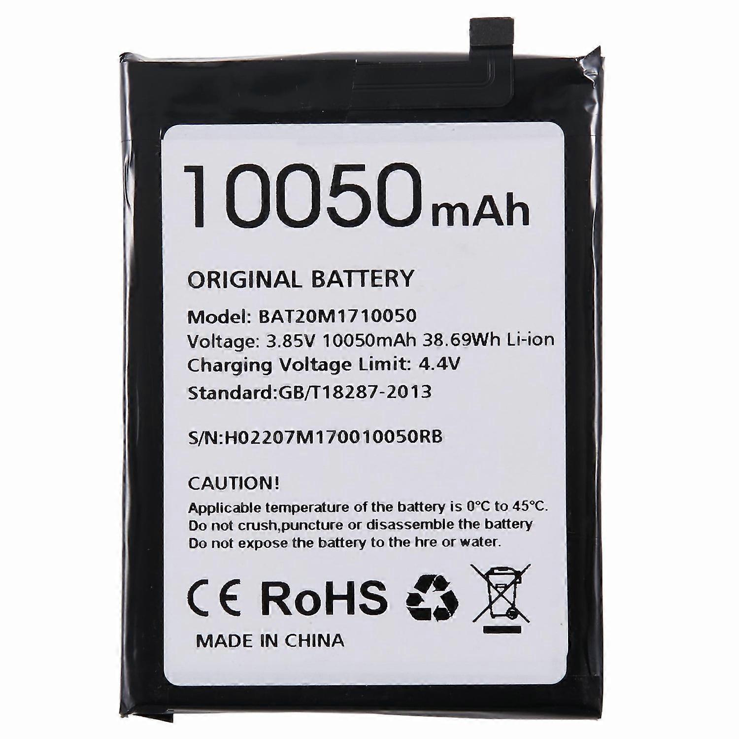 For Doogee S59 Pro 3.85V 10050mAh Li-Polymer Battery Assembly Part (Encode: BAT20M1710050)