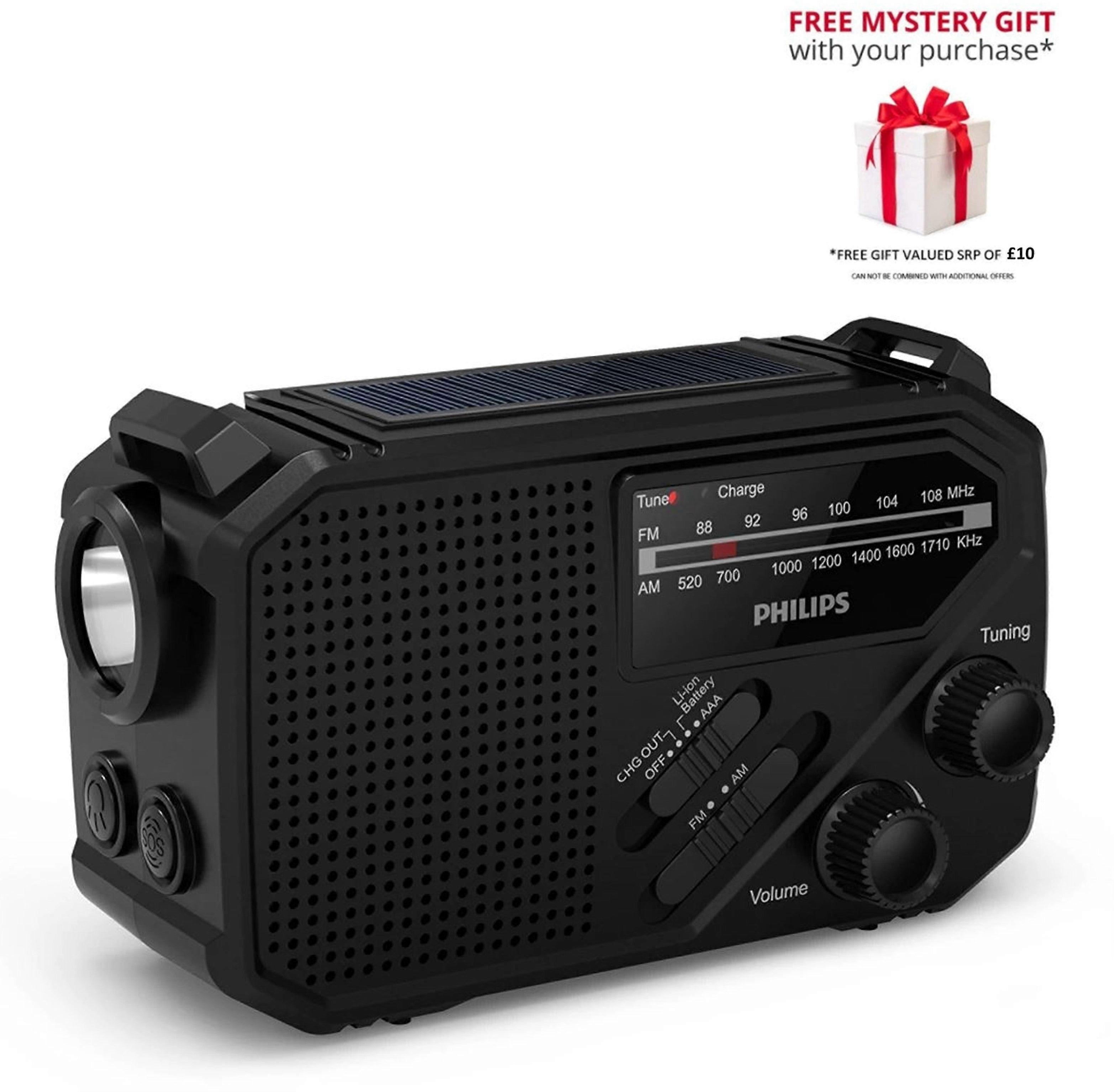 Philips tar1609-00 portable radio torch sos alarm