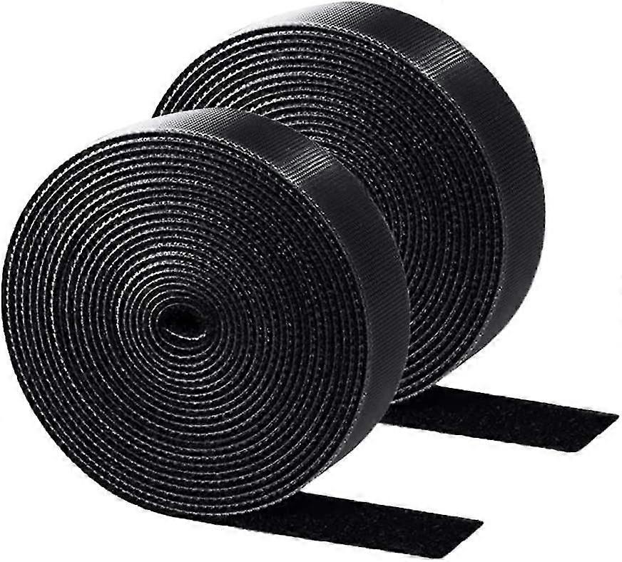 Reusable Fastening Cable Ties, Hook And Loop Cable Straps 2 Rolls Adjustable Cord