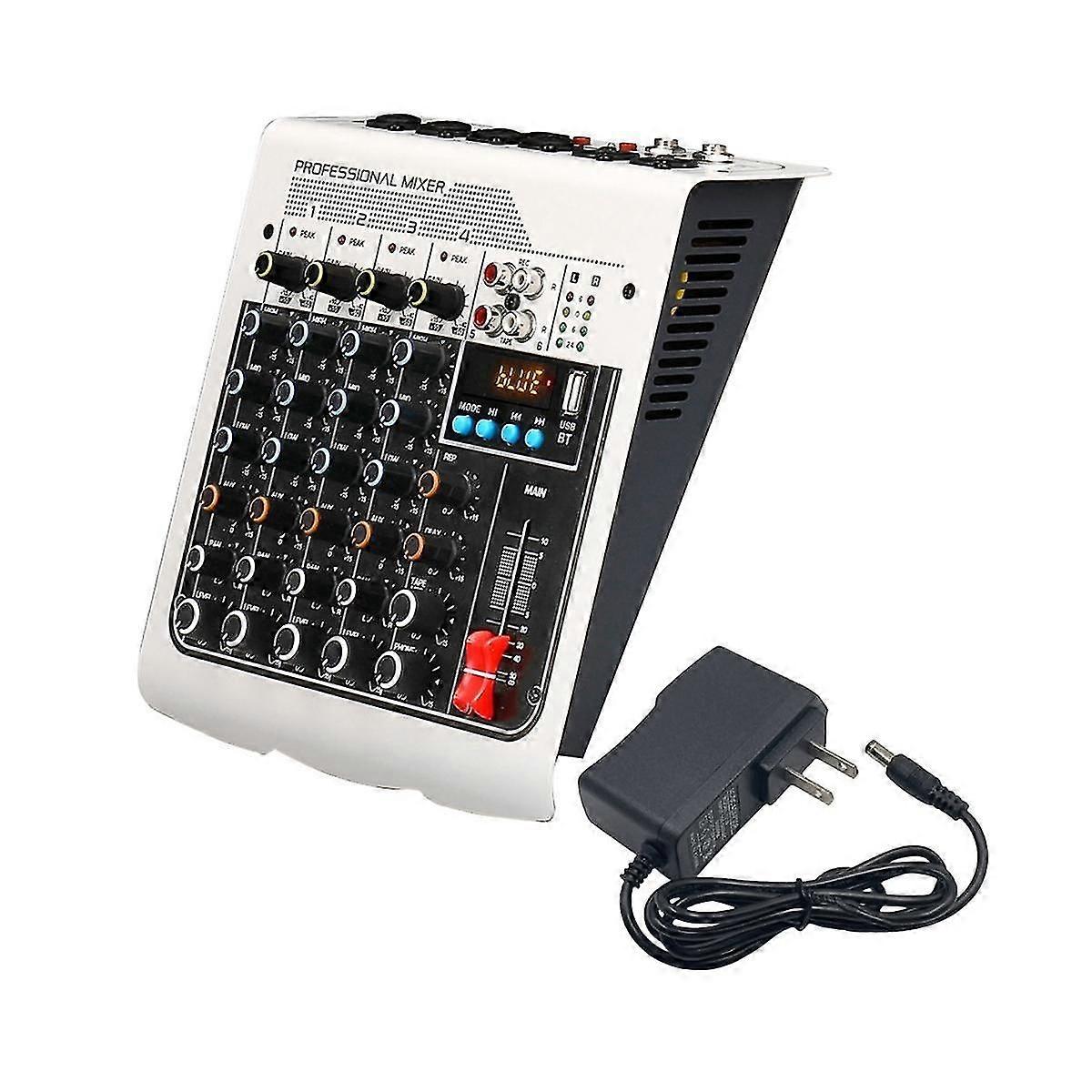 4-channel Audio Mixer Usb Sound Mixing Console Bluetooth Dj Console 48v Phantom Power For Live Podc