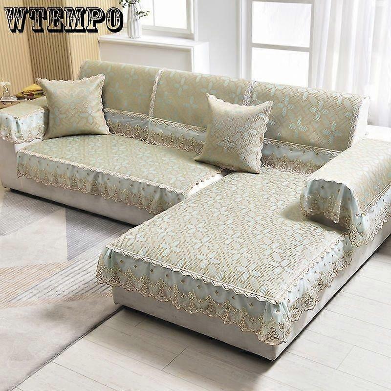 Sofa Cushion Summer Cooler Ice Silk Cooler Cushion Summer Rattan Mat Fabric Non-slip Leather Cushion Set