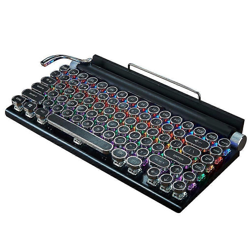 Retro Typewriter Keyboard Mechanical Gaming Keyboard With Rainbow Led Backlit