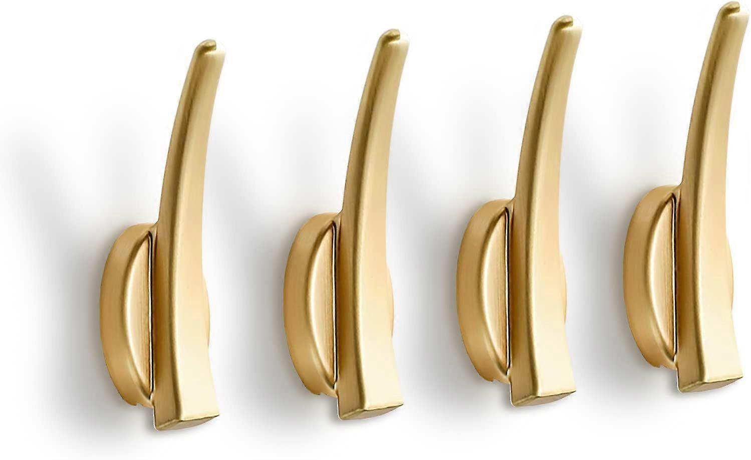 Bathroom hook Set of 4 gold wall hooks for towels, coat hooks, single wall hooks, heavy duty hardware, hooks for hanging gold hooks, zinc alloy hooks