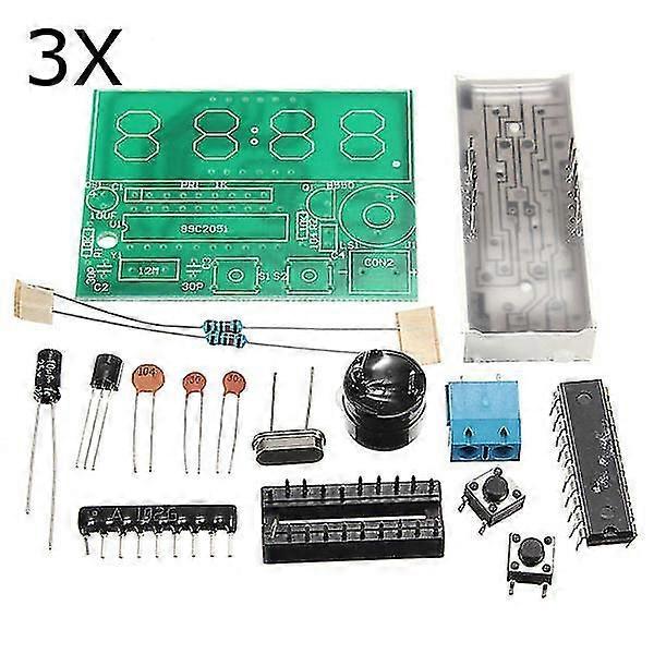 3Pcs C51 4 Bits Electronic Clock Electronic Production Suite Diy Kits