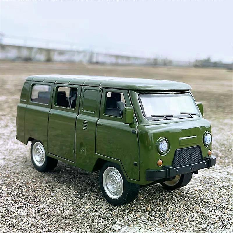 1/20 UAZトラベラーズ合金交通バス車モデルダイキャスト&トイクラシックシティツアー車両サウンドライトおもちゃ車子供用ギフト