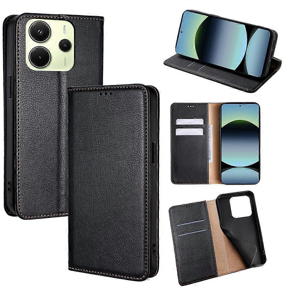 Gloss Oil Solid Color Magnetic Leather Phone Case